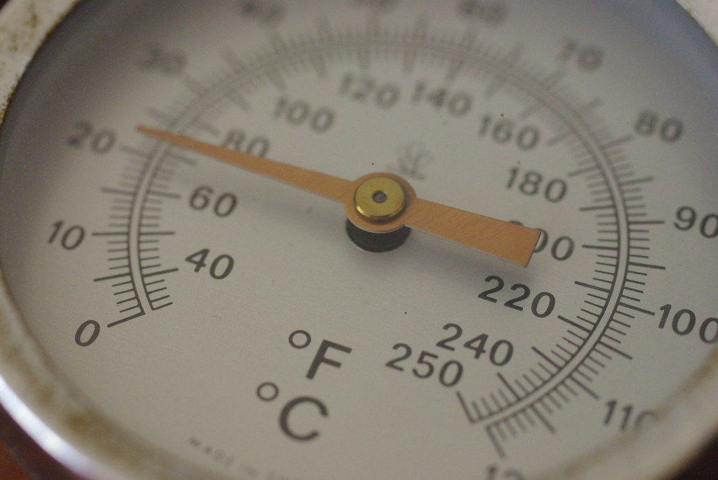Cadran d'un thermomètre gradué en degrés Celsius